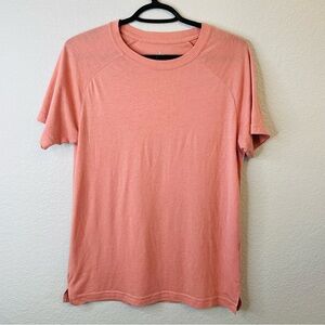 Alo Yoga Mens Orange Conquer Reform Crewneck Short Sleeve Tee Tshirt | Small